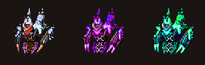 Three specter variants animating