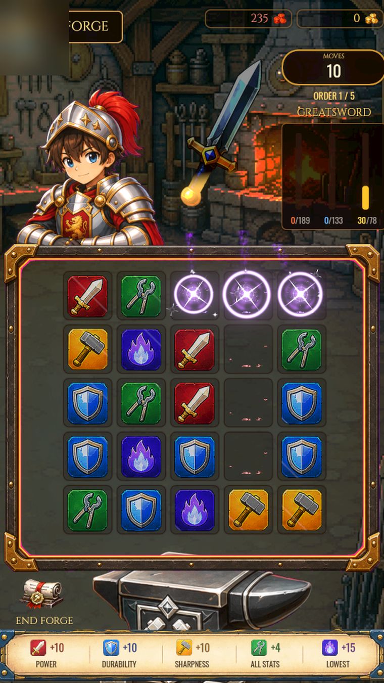 The forge match-3 board