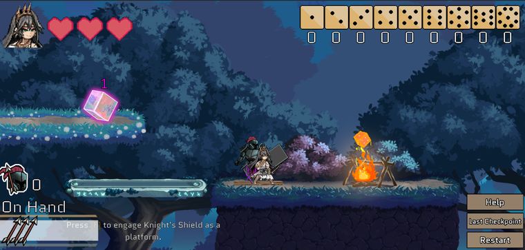 Gameplay with the dice HUD